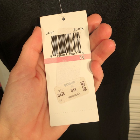 🍭NWT Lennie for Nina Leonard Black Dress Sz 10 - Picture 4 of 5